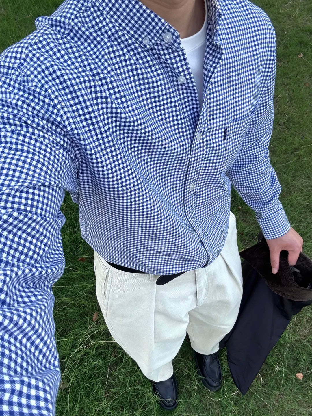 S01 Blue Plaid Oxford Shirt