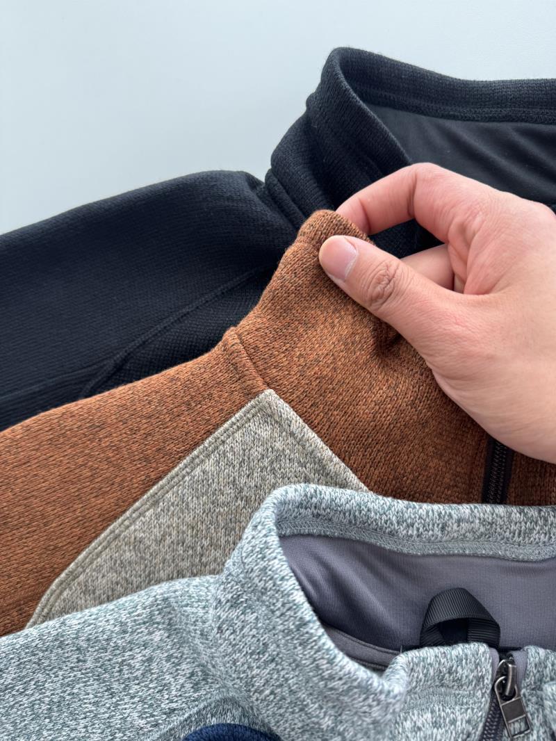 LT02 插肩針織抓絨衫