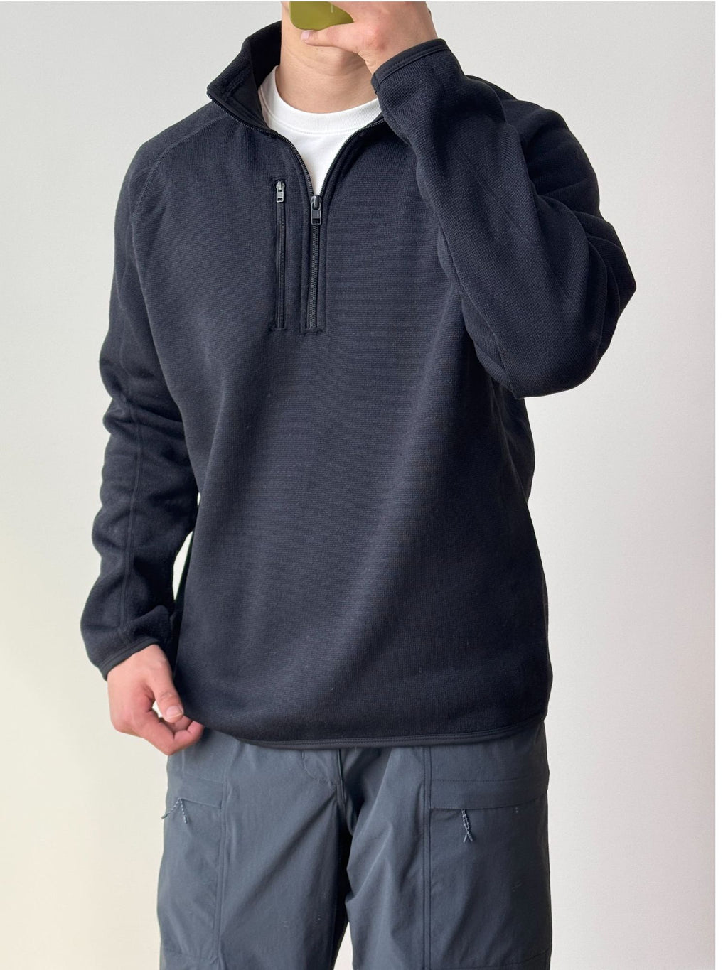 LT02 插肩針織抓絨衫